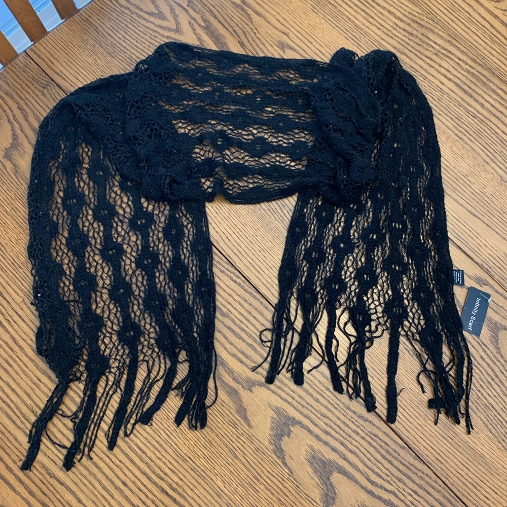 Black scarf with sequins